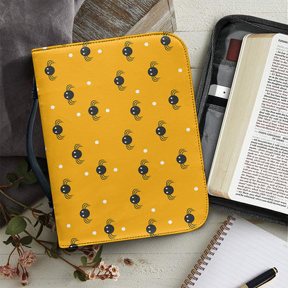 Halloween Spider Pattern Print Leather Bible Cover