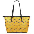 Halloween Spider Pattern Print Leather Tote Bag With Zipper