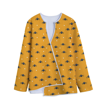 Halloween Spider Pattern Print Long Sleeve Short Coat