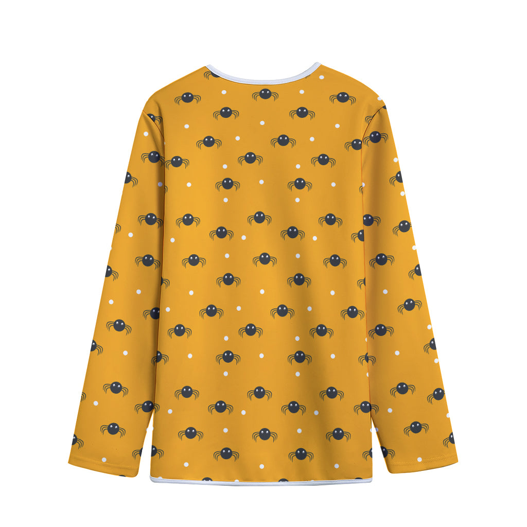 Halloween Spider Pattern Print Long Sleeve Short Coat