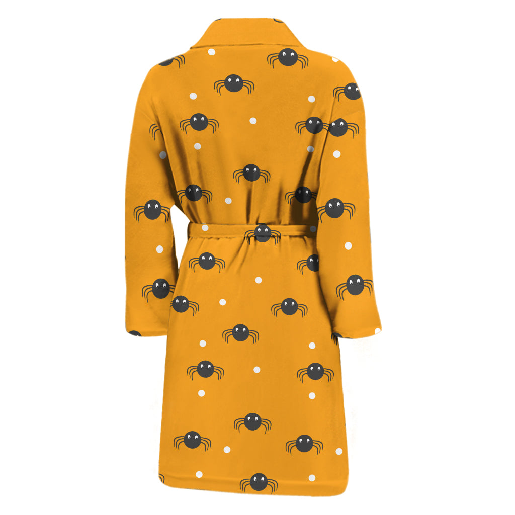 Halloween Spider Pattern Print Men's Bathrobe
