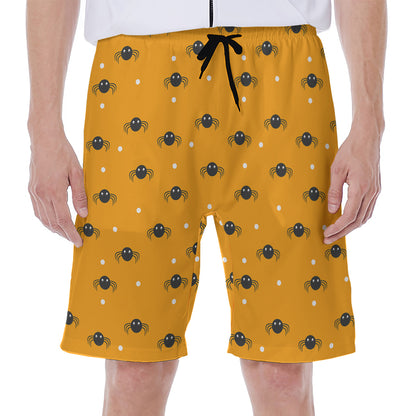 Halloween Spider Pattern Print Men's Beach Shorts