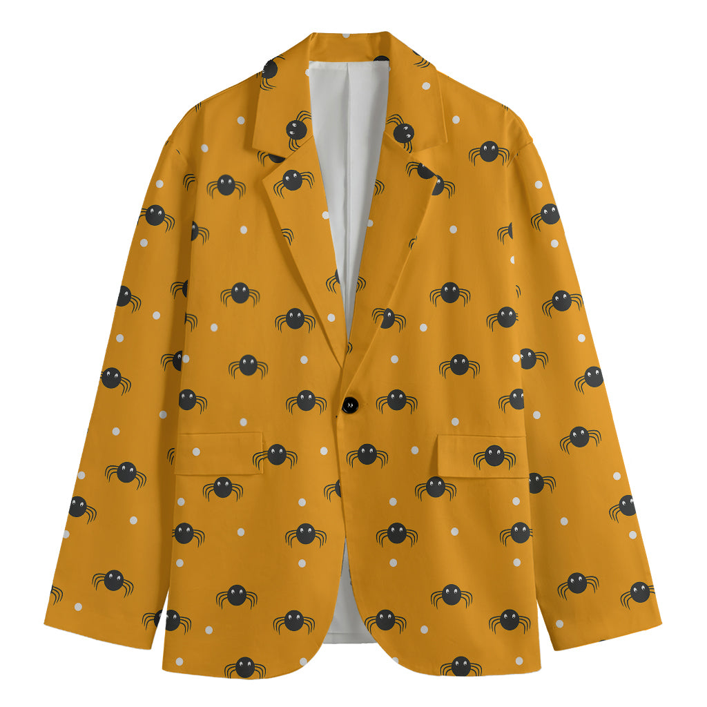 Halloween Spider Pattern Print Men's Cotton Blazer