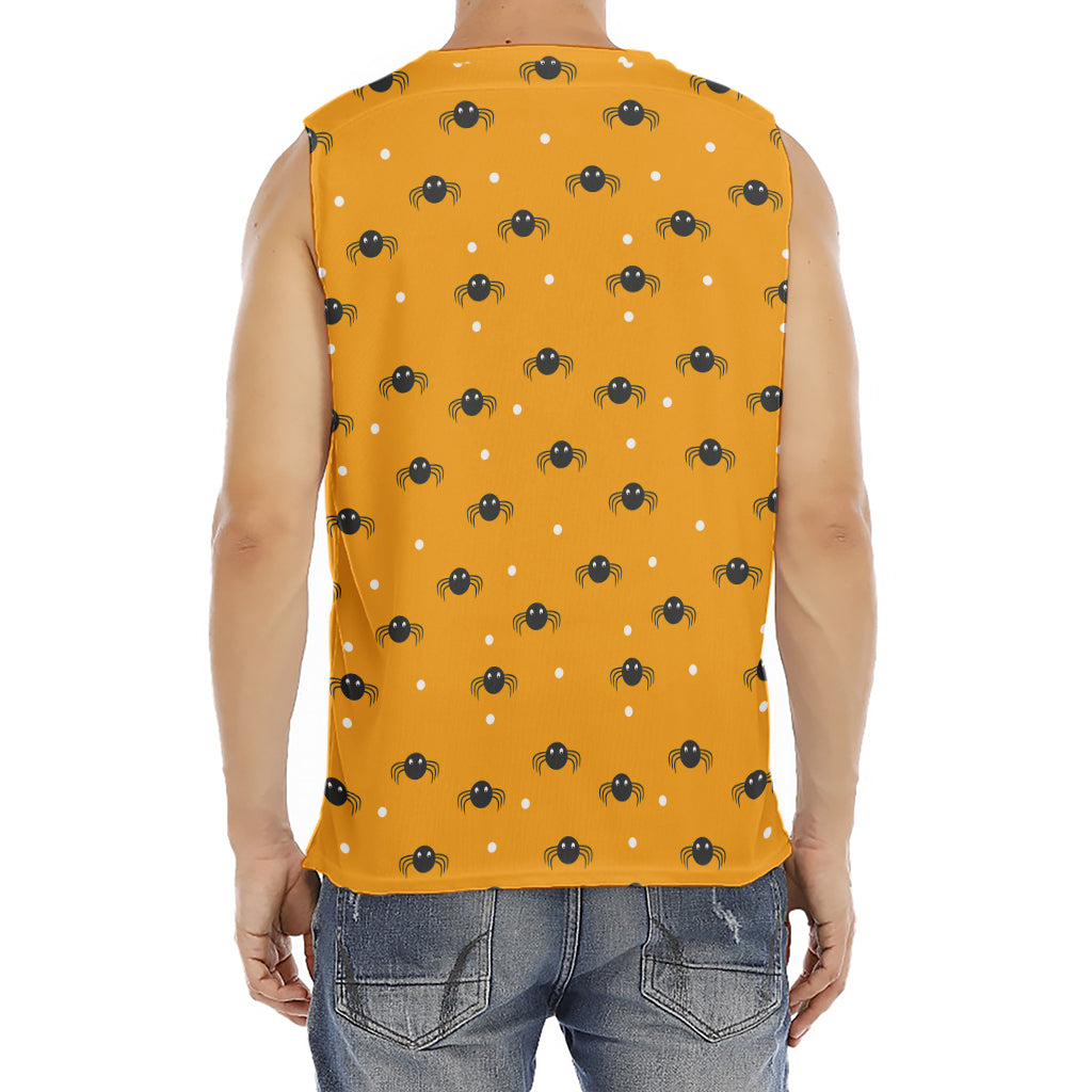 Halloween Spider Pattern Print Men's Fitness Tank Top