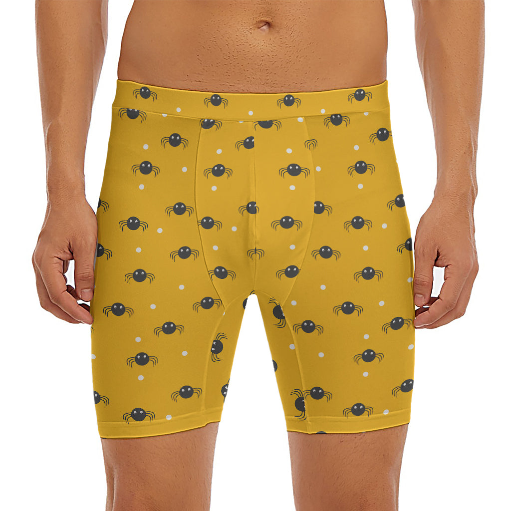 Halloween Spider Pattern Print Men's Long Boxer Briefs