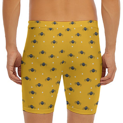 Halloween Spider Pattern Print Men's Long Boxer Briefs