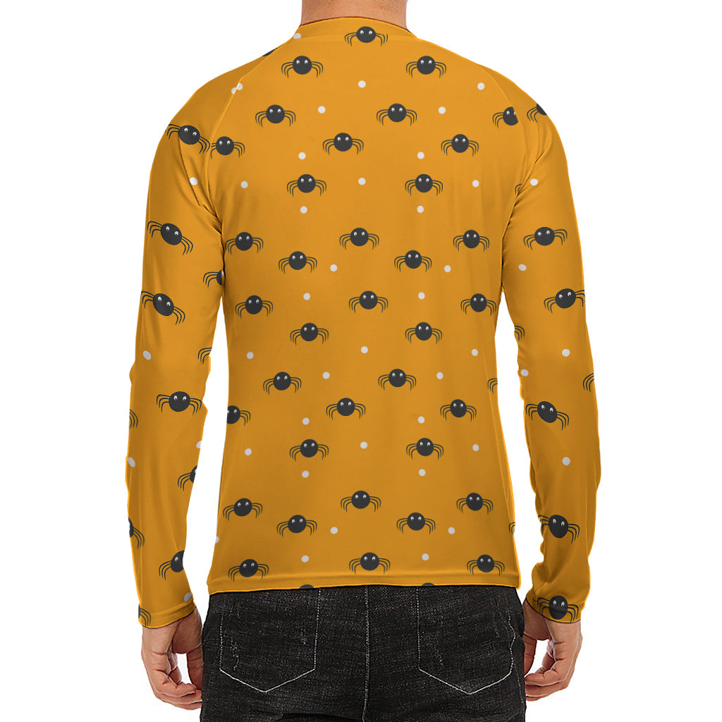 Halloween Spider Pattern Print Men's Long Sleeve Rash Guard