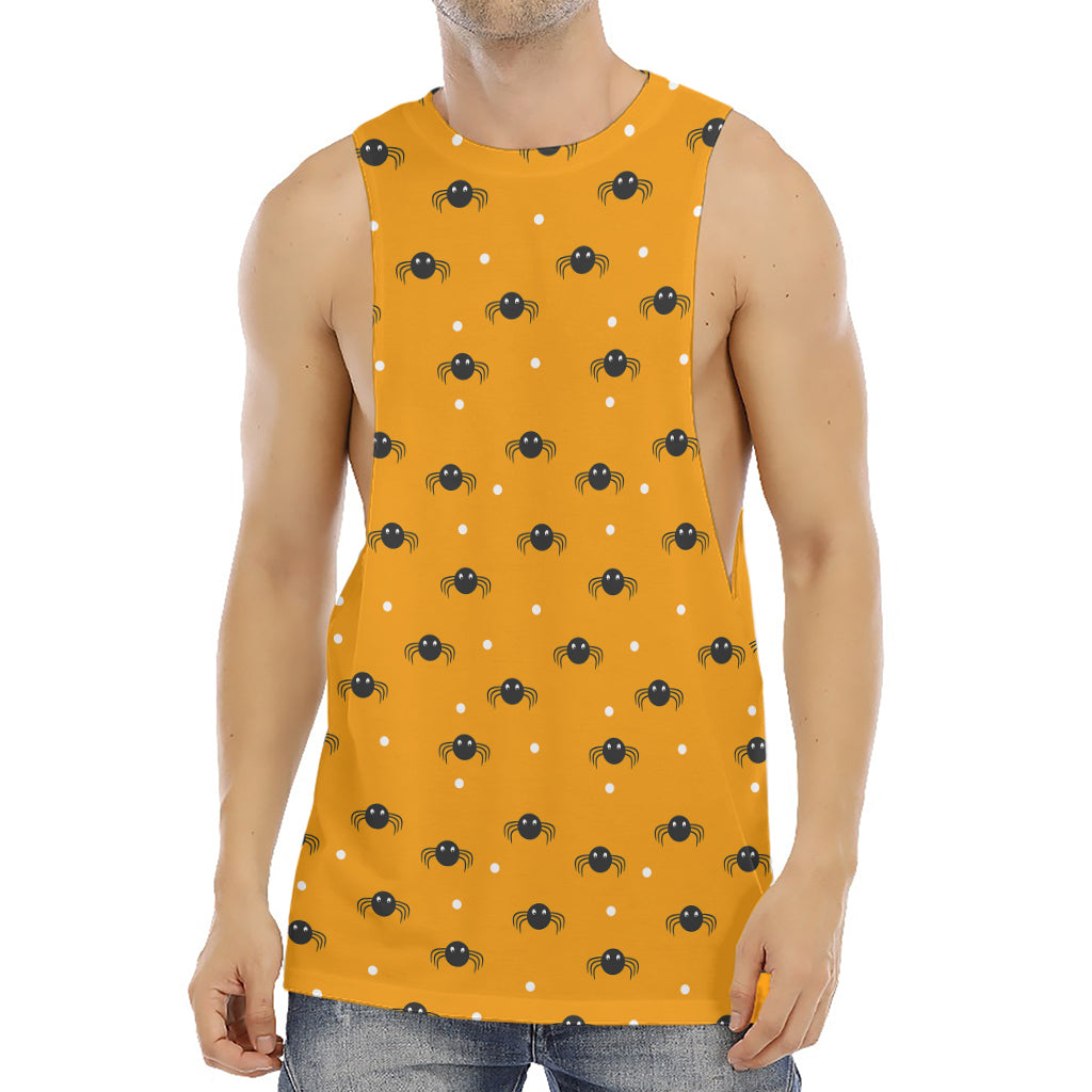 Halloween Spider Pattern Print Men's Muscle Tank Top