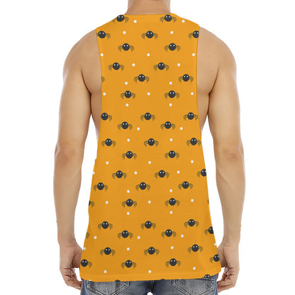 Halloween Spider Pattern Print Men's Muscle Tank Top