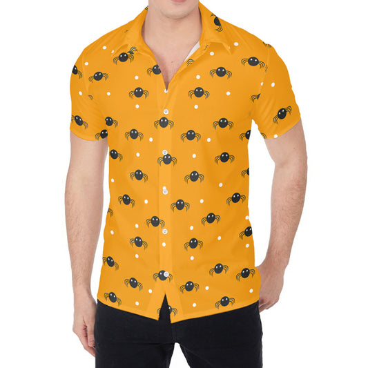 Halloween Spider Pattern Print Men's Shirt