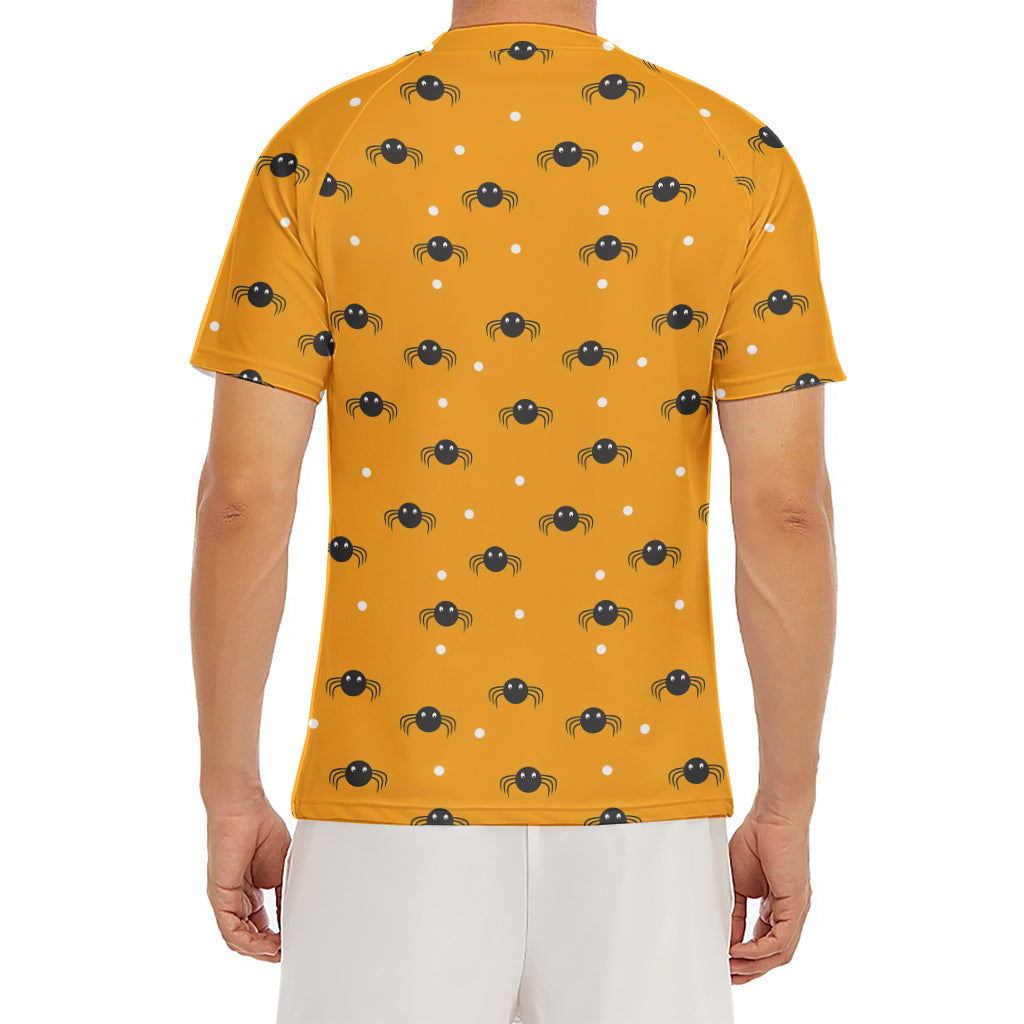 Halloween Spider Pattern Print Men's Short Sleeve Rash Guard