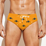 Halloween Spider Pattern Print Men's Swim Briefs