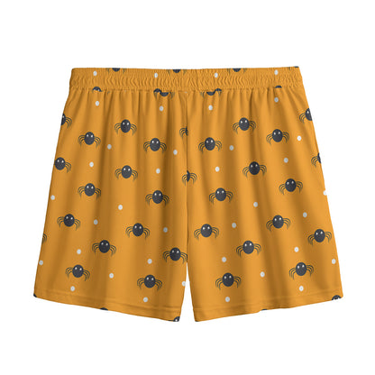 Halloween Spider Pattern Print Mesh Shorts