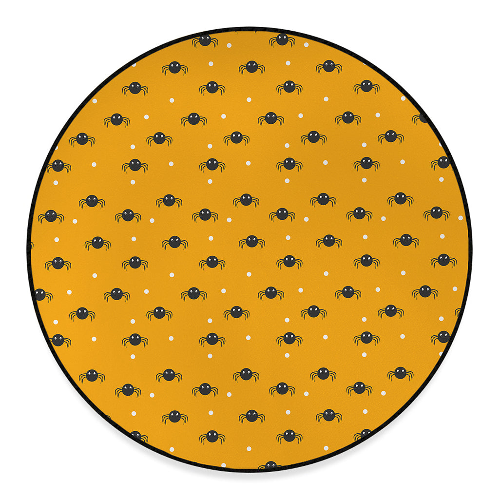 Halloween Spider Pattern Print Round Floor Mat