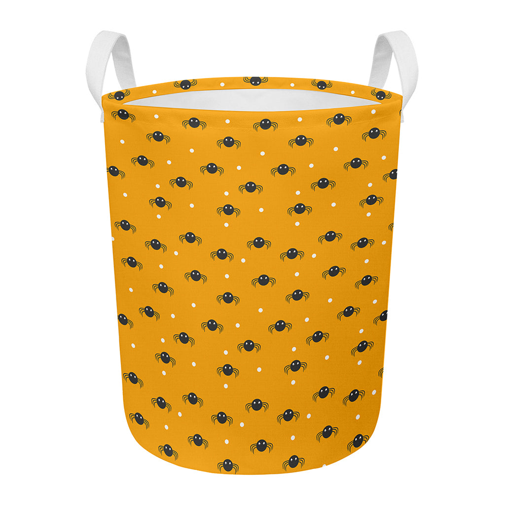 Halloween Spider Pattern Print Round Laundry Basket
