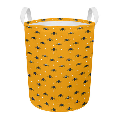 Halloween Spider Pattern Print Round Laundry Basket