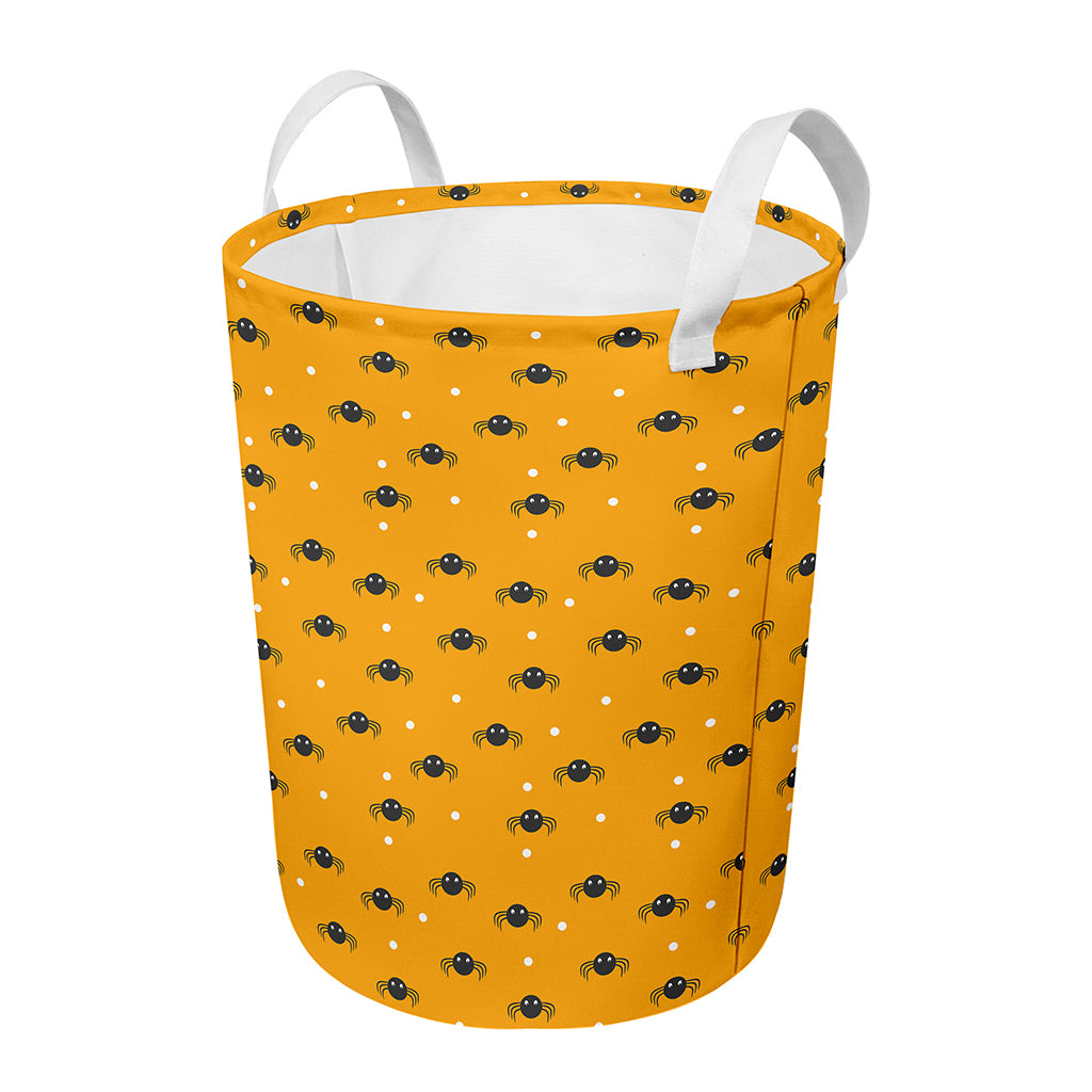 Halloween Spider Pattern Print Round Laundry Basket
