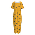 Halloween Spider Pattern Print Short Sleeve Long Nightdress