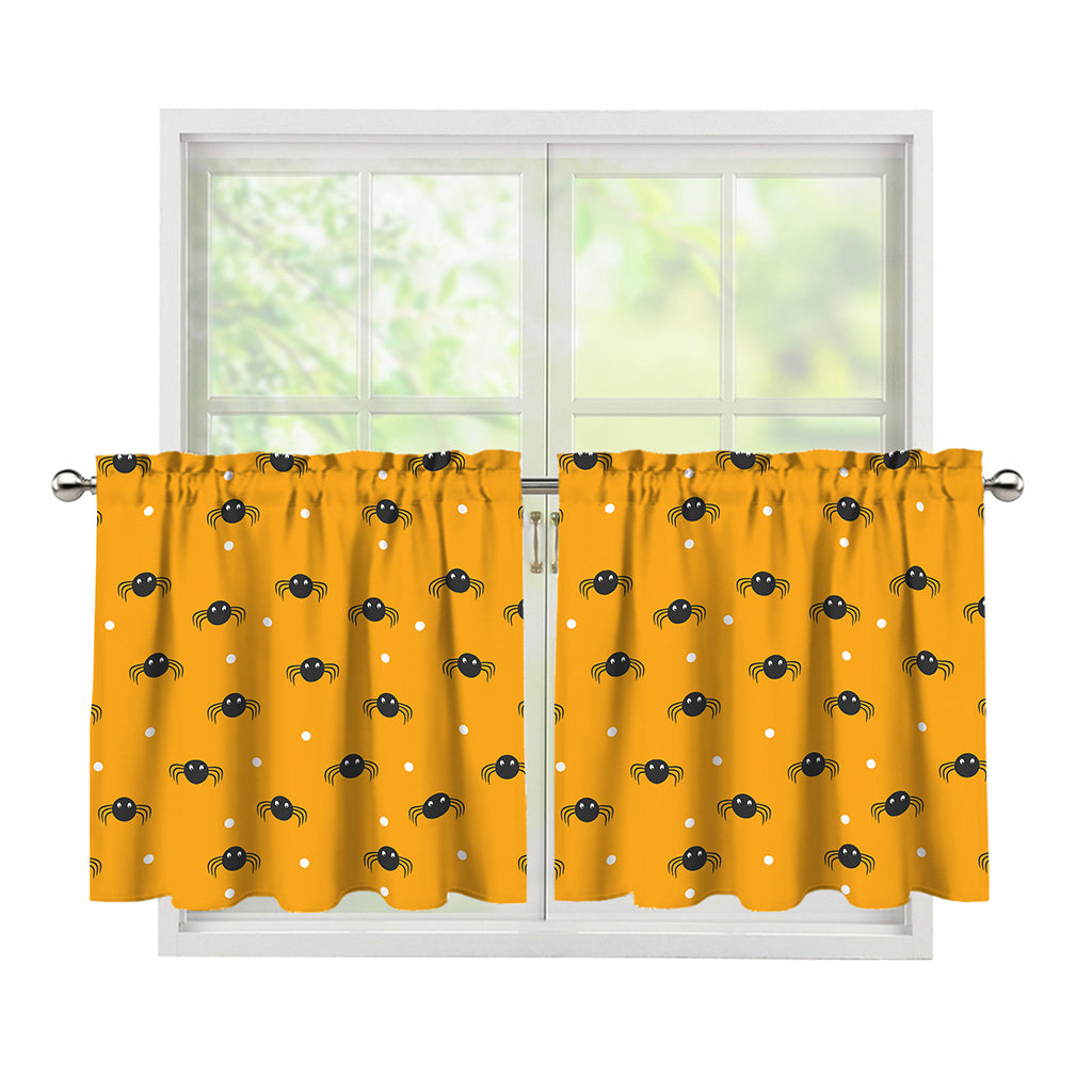 Halloween Spider Pattern Print Tier Curtains