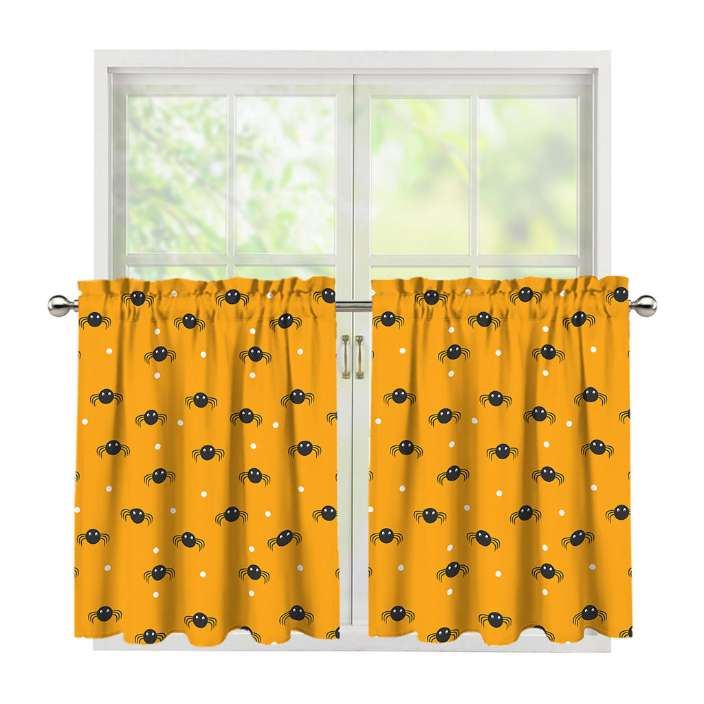 Halloween Spider Pattern Print Tier Curtains