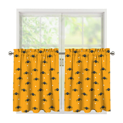 Halloween Spider Pattern Print Tier Curtains