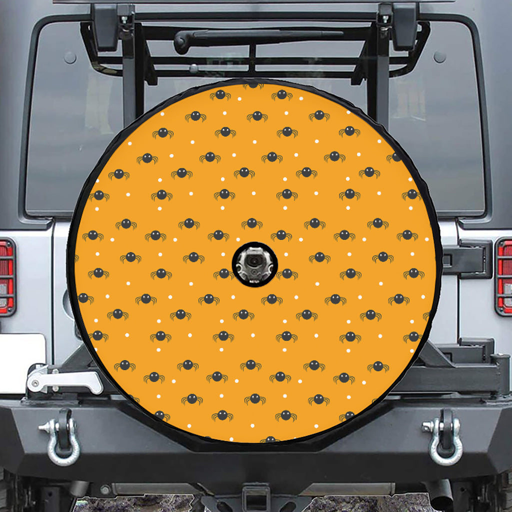 Halloween Spider Pattern Print Tire Cover With Camera Hole