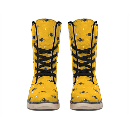 Halloween Spider Pattern Print Winter Boots