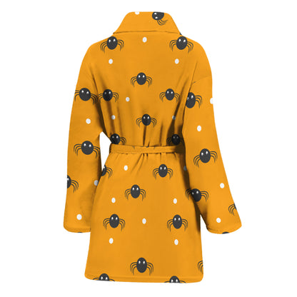 Halloween Spider Pattern Print Women's Bathrobe