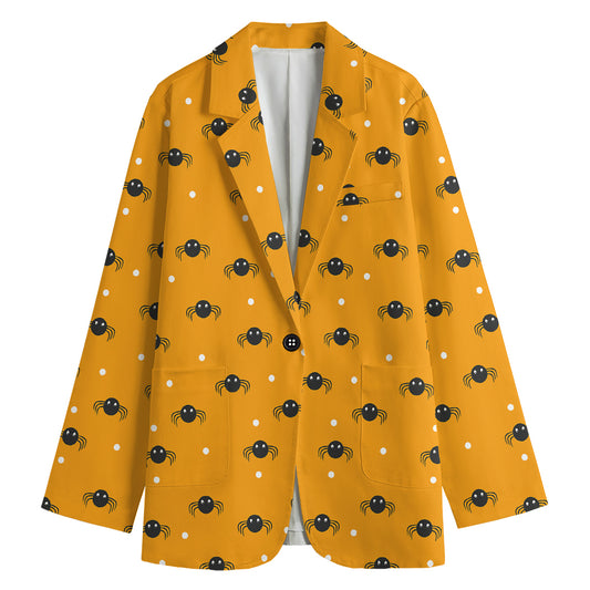 Halloween Spider Pattern Print Women's Blazer