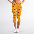 Halloween Spider Pattern Print Women's Capri Leggings
