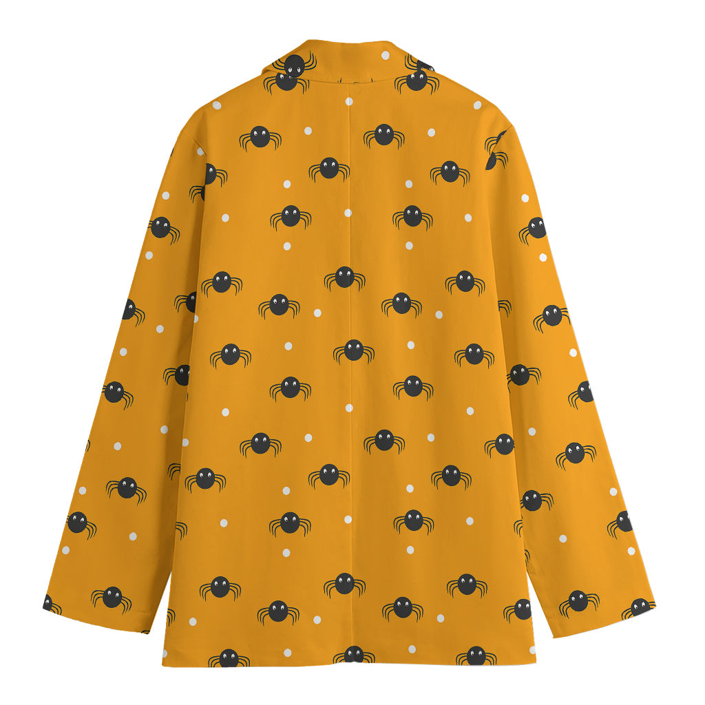 Halloween Spider Pattern Print Women's Cotton Blazer