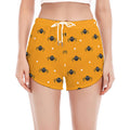 Halloween Spider Pattern Print Women's Split Running Shorts