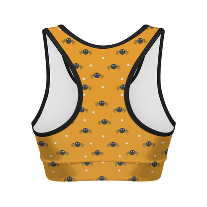 Halloween Spider Pattern Print Women's Sports Bra