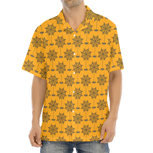 Halloween Spider Web Pattern Print Aloha Shirt