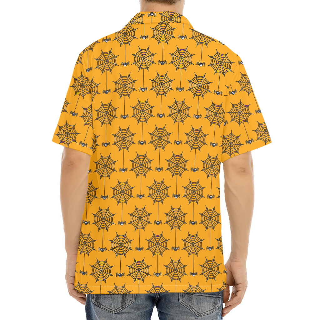 Halloween Spider Web Pattern Print Aloha Shirt