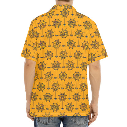 Halloween Spider Web Pattern Print Aloha Shirt