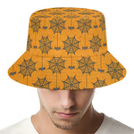 Halloween Spider Web Pattern Print Bucket Hat