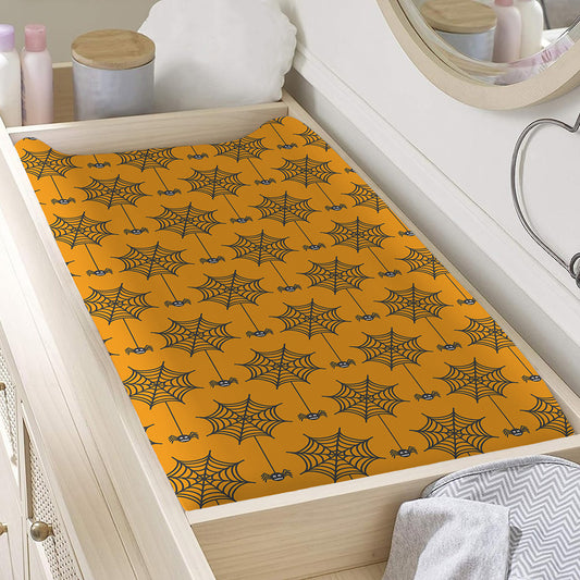 Halloween Spider Web Pattern Print Changing Pad Cover