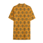 Halloween Spider Web Pattern Print Cotton Hawaiian Shirt