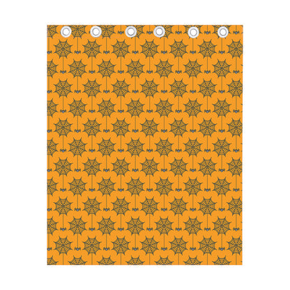 Halloween Spider Web Pattern Print Curtain