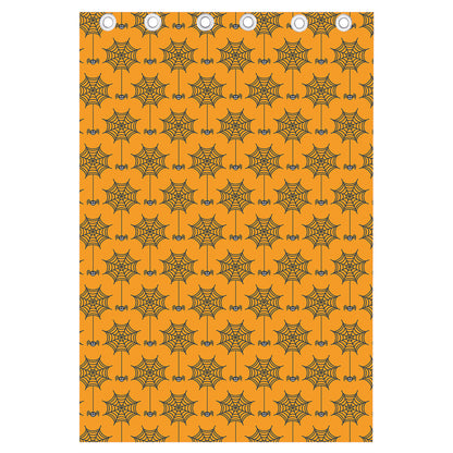 Halloween Spider Web Pattern Print Curtain