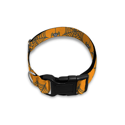 Halloween Spider Web Pattern Print Dog Collar