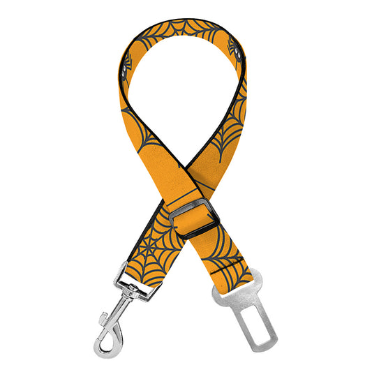 Halloween Spider Web Pattern Print Dog Seat Belt