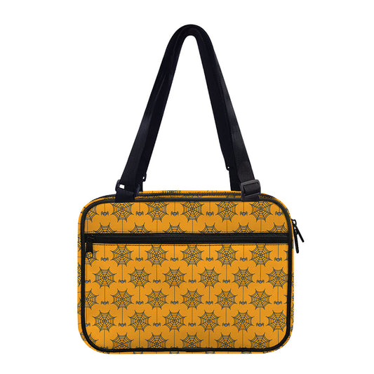 Halloween Spider Web Pattern Print Double Strap Bible Bag