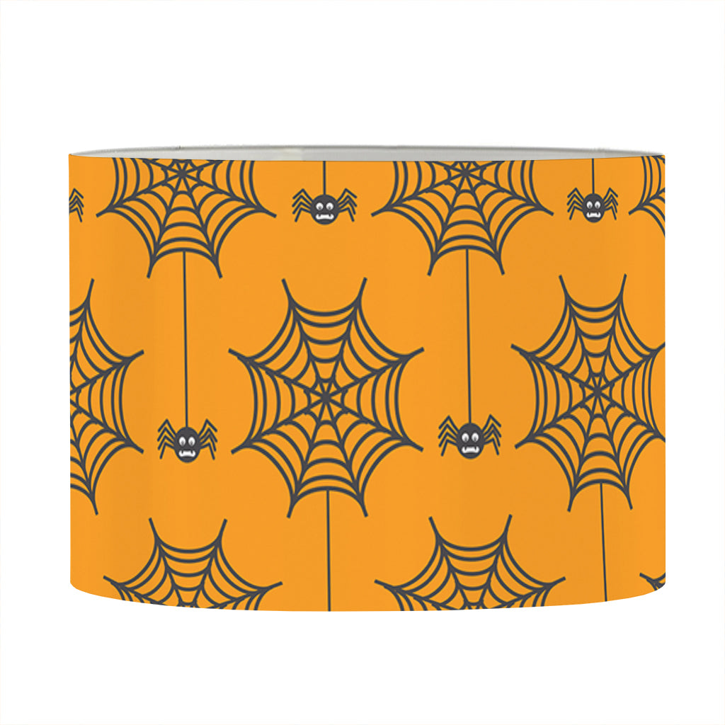 Halloween Spider Web Pattern Print Drum Lamp Shade