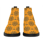 Halloween Spider Web Pattern Print Flat Ankle Boots