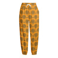 Halloween Spider Web Pattern Print Fleece Lined Knit Pants