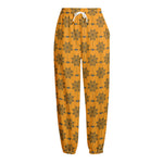 Halloween Spider Web Pattern Print Fleece Lined Knit Pants