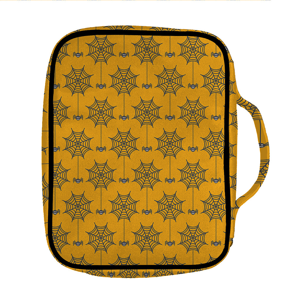 Halloween Spider Web Pattern Print Front Pocket Bible Bag