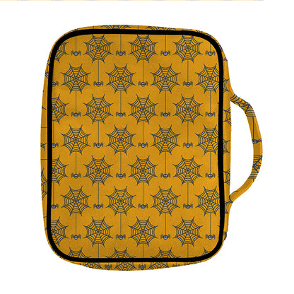Halloween Spider Web Pattern Print Front Pocket Bible Bag